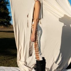 HENNY PU SPLIT VEST -helmut shop henny pu split vest ivory 5 5