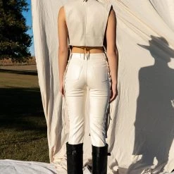 HENNY PU SPLIT VEST -helmut shop henny pu split vest ivory 6 6