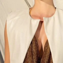 HENNY PU SPLIT VEST -helmut shop henny pu split vest ivory 7 7