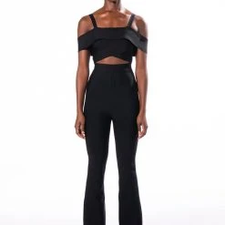 HEY THERE BANDAGE JUMPSUIT WITH CUT OUT -helmut shop hey there bandage jumpsuit with cut out black 2 2