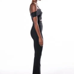HEY THERE BANDAGE JUMPSUIT WITH CUT OUT -helmut shop hey there bandage jumpsuit with cut out black 3 3