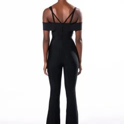 HEY THERE BANDAGE JUMPSUIT WITH CUT OUT -helmut shop hey there bandage jumpsuit with cut out black 4 4