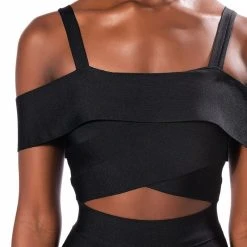 HEY THERE BANDAGE JUMPSUIT WITH CUT OUT -helmut shop hey there bandage jumpsuit with cut out black 5 5