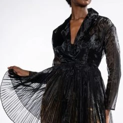 HIGH END LOOKS SEMI SHEER CHIFFON JACKET -helmut shop high end looks semi sheer chiffon jacket black 2 2