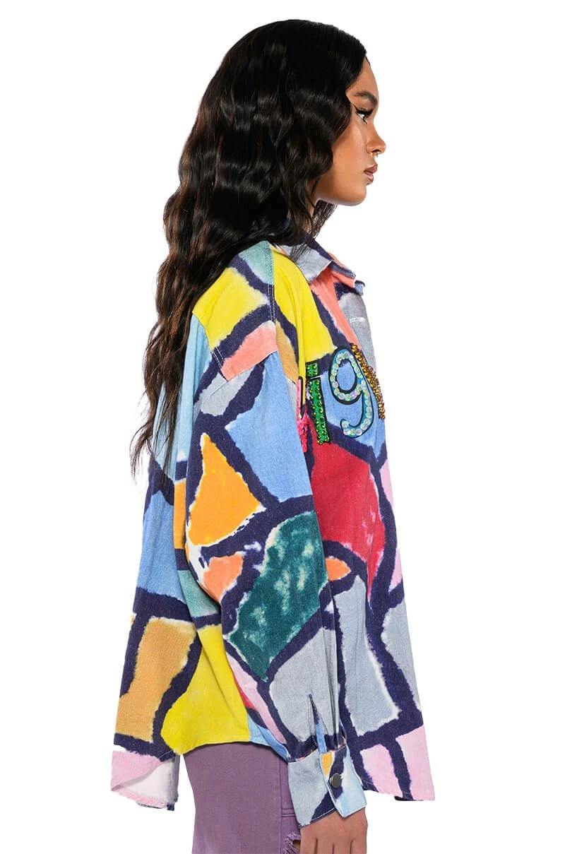 HIGH KEY ABSTRACT BUTTON DOWN BLOUSE 7 HIGH KEY ABSTRACT BUTTON DOWN BLOUSE - Image 5