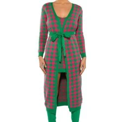 HIGHER LOVE FULL LENGTH CARDIGAN -helmut shop higher love full length cardigan pink multi 2 2 c1