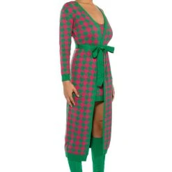 HIGHER LOVE FULL LENGTH CARDIGAN -helmut shop higher love full length cardigan pink multi 3 3 c1