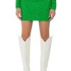 HIGHLIGHT OF YOUR DAY TEXTURED MINI SKIRT -helmut shop highlight of your day textured mini skirt green 1 1