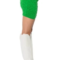 HIGHLIGHT OF YOUR DAY TEXTURED MINI SKIRT -helmut shop highlight of your day textured mini skirt green 7 7