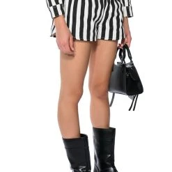 HOLIDAY PULL ON STRIPE SHORT -helmut shop holiday pull on stripe short black white 2 2 c1