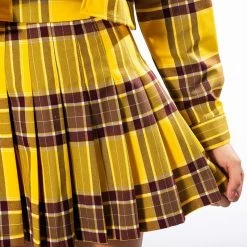 HOMECOMING BABE PLEATED MINI SKIRT -helmut shop homecoming babe pleated mini skirt yellow multi 10 10