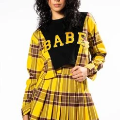 HOMECOMING BABE PLEATED MINI SKIRT -helmut shop homecoming babe pleated mini skirt yellow multi 3 3