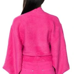 HONEY CROSS FRONT FUZZY SWEATER 14 HONEY CROSS FRONT FUZZY SWEATER -helmut shop honey cross front fuzzy sweater fuchsia 6 6
