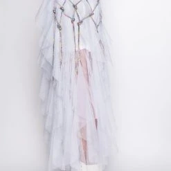 I AM ME CLYDE RAINBOW RHINESTONE CORD DENIM BELT -helmut shop i am me clyde rainbow rhinestone cord denim belt medium blue denim 11 11