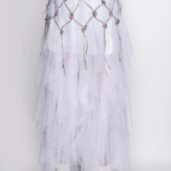 I AM ME CLYDE RAINBOW RHINESTONE CORD DENIM BELT -helmut shop i am me clyde rainbow rhinestone cord denim belt medium blue denim 12 12