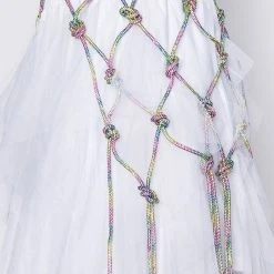 I AM ME CLYDE RAINBOW RHINESTONE CORD DENIM BELT -helmut shop i am me clyde rainbow rhinestone cord denim belt medium blue denim 13 13