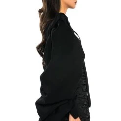 I DO IT ON THE DAILY DRAMA SLEEVE BOLERO -helmut shop i do it on the daily drama sleeve bolero black 5 5