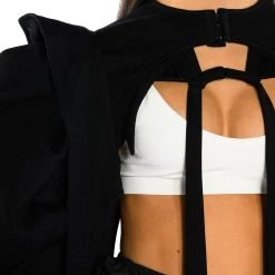 I DO IT ON THE DAILY DRAMA SLEEVE BOLERO -helmut shop i do it on the daily drama sleeve bolero black 7 7