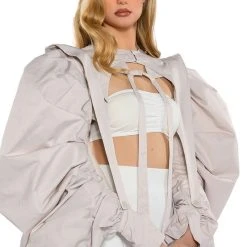 I DO IT ON THE DAILY DRAMA SLEEVE BOLERO -helmut shop i do it on the daily drama sleeve bolero ivory 2 2 c1