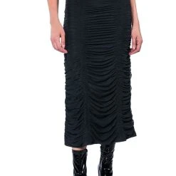 I ONLY GET BETTER RUCHED MAXI SKIRT -helmut shop i only get better ruched maxi skirt black 2 2
