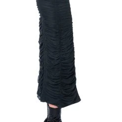 I ONLY GET BETTER RUCHED MAXI SKIRT -helmut shop i only get better ruched maxi skirt black 7 7