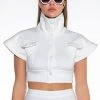 IN THE MOOD SCUBA HIGH COLLAR VEST -helmut shop in the mood high collar vest ivory 1 1