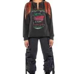 INTERGALACTIC GRAPHIC EMBELLISHED SWEATSHIRT -helmut shop intergalactic graphic embellished sweatshirt charcoal grey 3 3