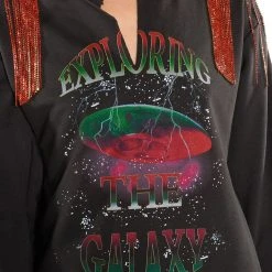 INTERGALACTIC GRAPHIC EMBELLISHED SWEATSHIRT -helmut shop intergalactic graphic embellished sweatshirt charcoal grey 7 7