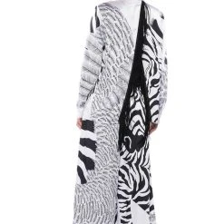 INTO THE NIGHT SATIN BUTTON DOWN WITH FRINGE -helmut shop into the night satin button down with fringe black white 4 4