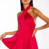 INVITE ONLY SATIN HALTERNECK ROMPER -helmut shop invite only satin halterneck romper fuchsia 1 1