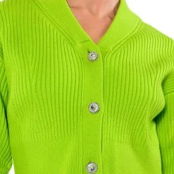 IRREPLACEABLE RHINESTONE BUTTON CARDIGAN -helmut shop irreplaceable rhinestone button cardigan lime 10 10