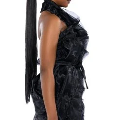 ISADORA BELTED HALTER NECK MINI DRESS -helmut shop isadora belted halter neck mini dress black 6 6 c1