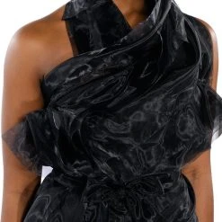 ISADORA BELTED HALTER NECK MINI DRESS -helmut shop isadora belted halter neck mini dress black 8 8