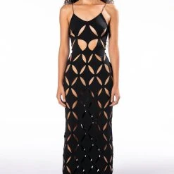 ISLAND VIBES MOCK NECK MINI DRESS -helmut shop island vibes cutout maxi dress black 2 2