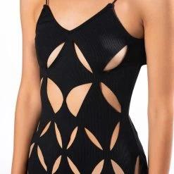 ISLAND VIBES MOCK NECK MINI DRESS -helmut shop island vibes cutout maxi dress black 5 5