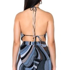 IT GIRL CORSET TIE TOP -helmut shop it girl corset tie top grey multi 6 6