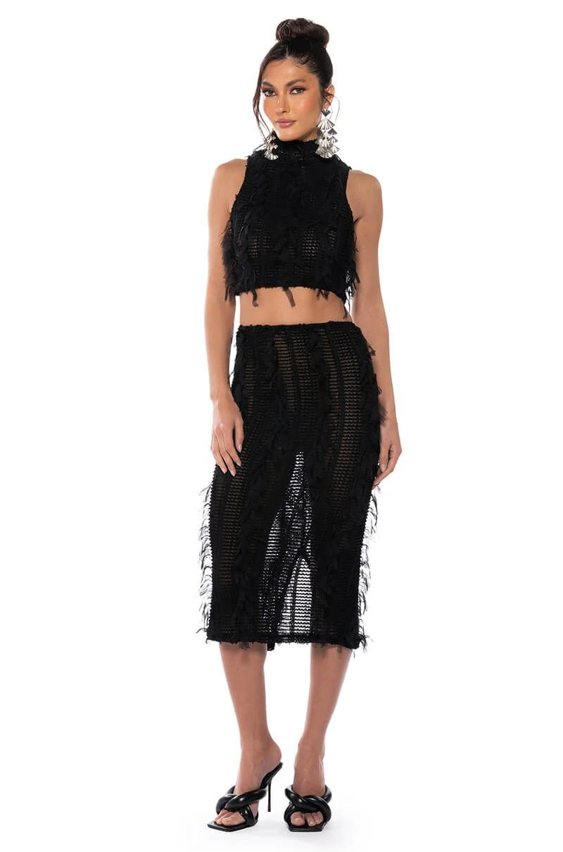 ITS A WRAP MACRAME MESH BODYCON MIDI SKIRT 5 ITS A WRAP MACRAME MESH BODYCON MIDI SKIRT - Image 3