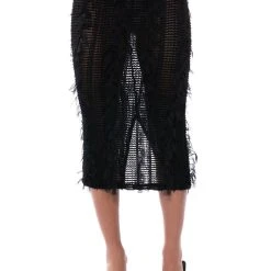 ITS A WRAP MACRAME MESH BODYCON MIDI SKIRT 14 ITS A WRAP MACRAME MESH BODYCON MIDI SKIRT -helmut shop its a wrap macrame mesh bodycon midi skirt black 5 5