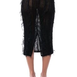 ITS A WRAP MACRAME MESH BODYCON MIDI SKIRT 16 ITS A WRAP MACRAME MESH BODYCON MIDI SKIRT -helmut shop its a wrap macrame mesh bodycon midi skirt black 7 7