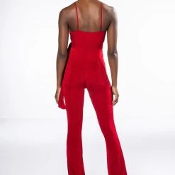 ITS ALL FOR YOU TIE FRONT SLEEVELESS JUMPSUIT -helmut shop its all for you tie front sleeveless jumpsuit red 5 5