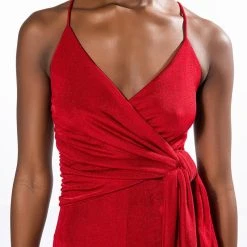 ITS ALL FOR YOU TIE FRONT SLEEVELESS JUMPSUIT -helmut shop its all for you tie front sleeveless jumpsuit red 6 6