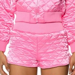 ITS GIVING QUILTED SPRING SHORTS IN PINK -helmut shop its giving quilted spring shorts in pink pink 3 3