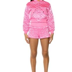 ITS GIVING QUILTED SPRING SHORTS IN PINK -helmut shop its giving quilted spring shorts in pink pink 4 4