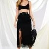 ITS YOUR TIME FRINGE MIDI SKIRT -helmut shop its your time fringe midi skirt black 1 1