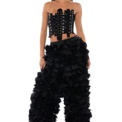 IVY PATCHWORK DENIM CORSET -helmut shop ivy patchwork denim corset black denim 3 3