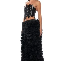 IVY PATCHWORK DENIM CORSET -helmut shop ivy patchwork denim corset black denim 4 4