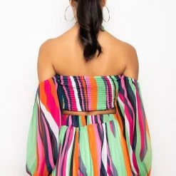 IVY SMOCKED HALTERNECK BLOUSE -helmut shop ivy smocked halterneck blouse multi 10 10