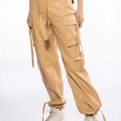 JAZZ FAUX LEATHER JOGGER -helmut shop jazz faux leather jogger beige 2 2 c1 c1 c1 c1 c1