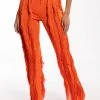 JOSEFINA FRINGE DETAIL JOGGERS -helmut shop josefina fringe detail joggers orange 1 1