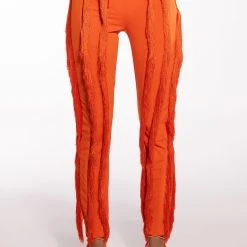 JOSEFINA FRINGE DETAIL JOGGERS 11 JOSEFINA FRINGE DETAIL JOGGERS -helmut shop josefina fringe detail joggers orange 3 3